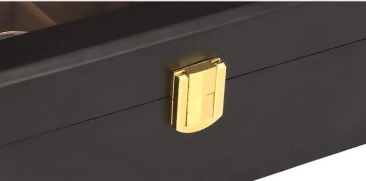 Boîte à montres en bois à 6 emplacements, peinture aérosol noire mate Ma boutique