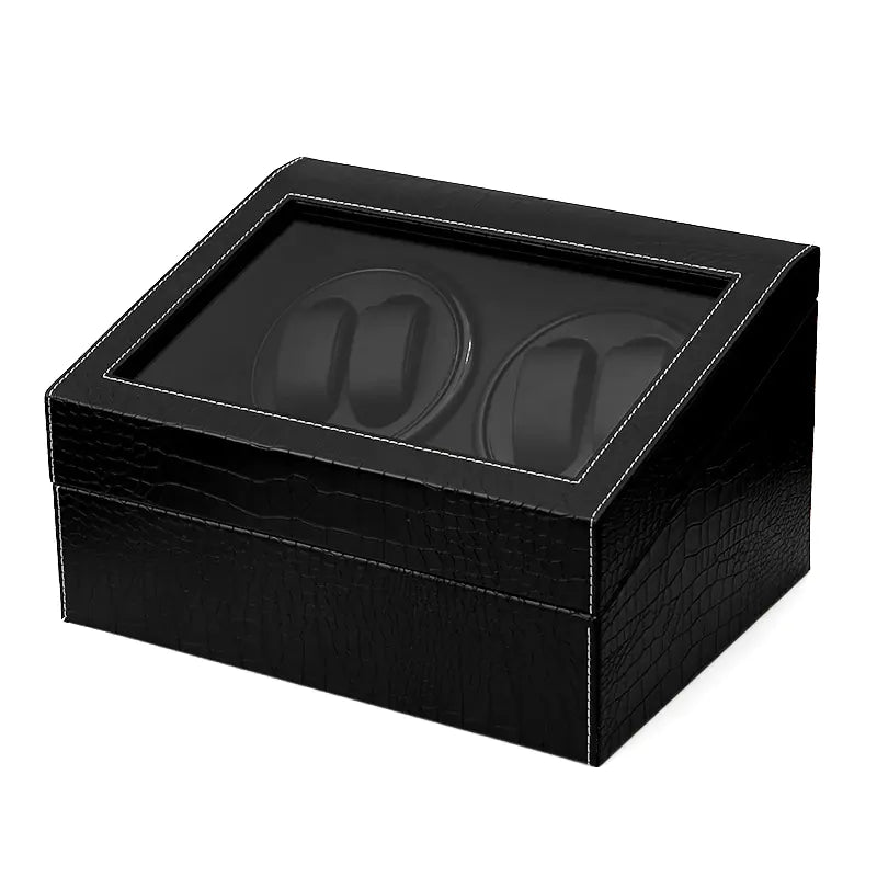 Boîte Remontoir Automatique pour Montres – Motif Crocodile Noir Ma boutique